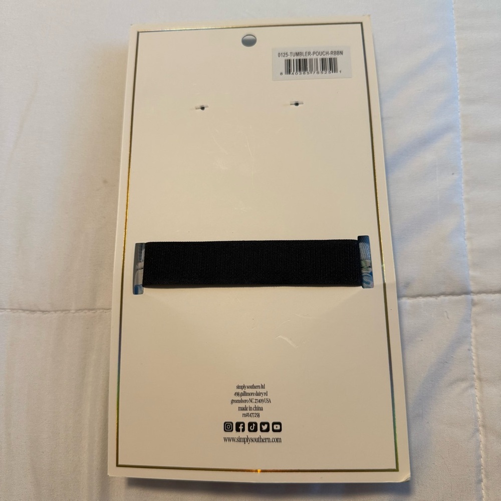 Simply Southern Tumbler Pouch Wallet Phone Holder Bow Floral Blue Pink NEW - Picture 3 of 4